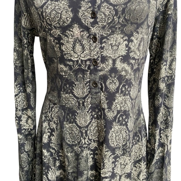 Peruvian Connection Small Black Cream Paisley Knit Boho Fit Flare Dress - Picture 3 of 15